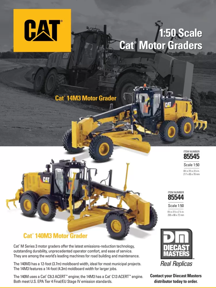 Caterpillar 140M3 -14M3 Motor Graders Diecast Masters Flyer 2018.pdf