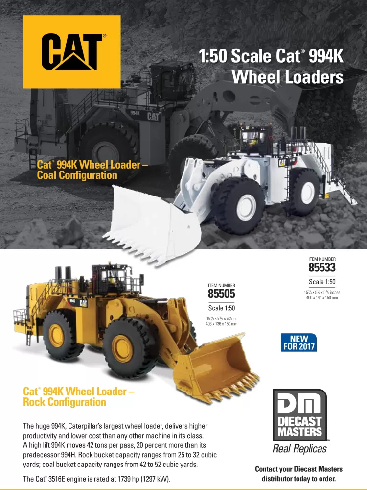 Caterpillar 994K Wheel Loaders Diecast Masters 85505-85533.pdf