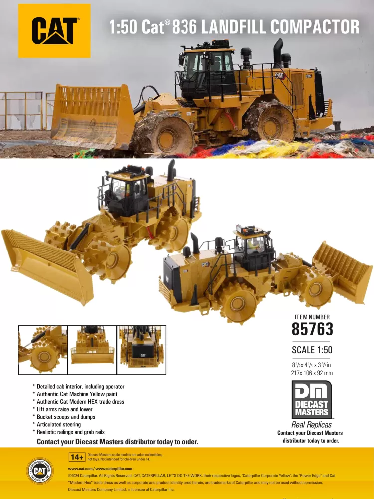 Caterpillar 836 Landfill Compactor Diecast Masters 85763 Flyer.pdf