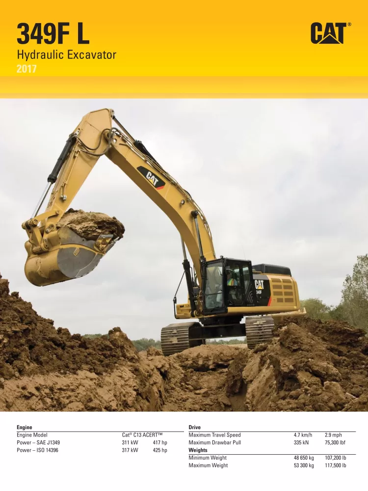 Caterpillar 349F Excavator Specs AEHQ7891.pdf